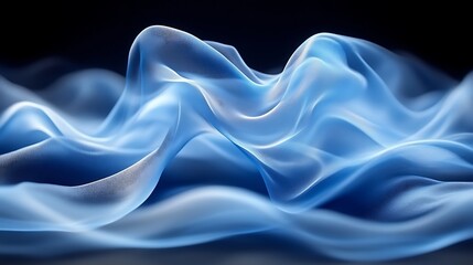 Obraz premium Abstract Blue Waves Digital Art Silk Flowing