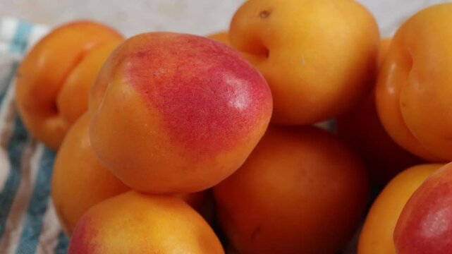 tas d'abricots, en gros plan