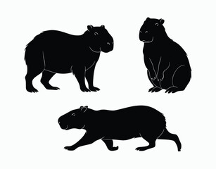 Elegant Capybara Silhouette Vector Template