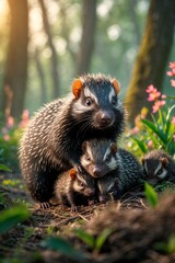 The hedgehog is a small, nocturnal mammal known for its distinctive spiny coat, which provides it with effective protection against predators. These spines, made of keratin, are sharp and cover most o