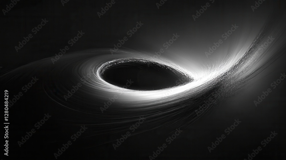 Aufkleber abstract black and white texture with dynamic flowing lines and light
