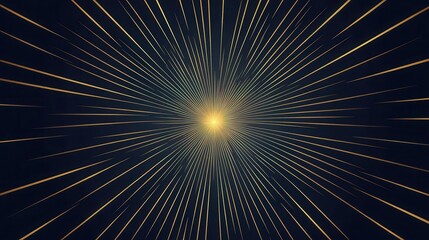 Fototapeta premium Radiating Light Burst with Golden Stripes Against Dark Background