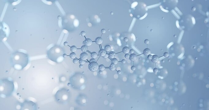 Duloxetine rotating 3D model of antidepressant, seamless looped video