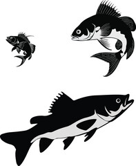 set of fish silhouettes vector premium file 