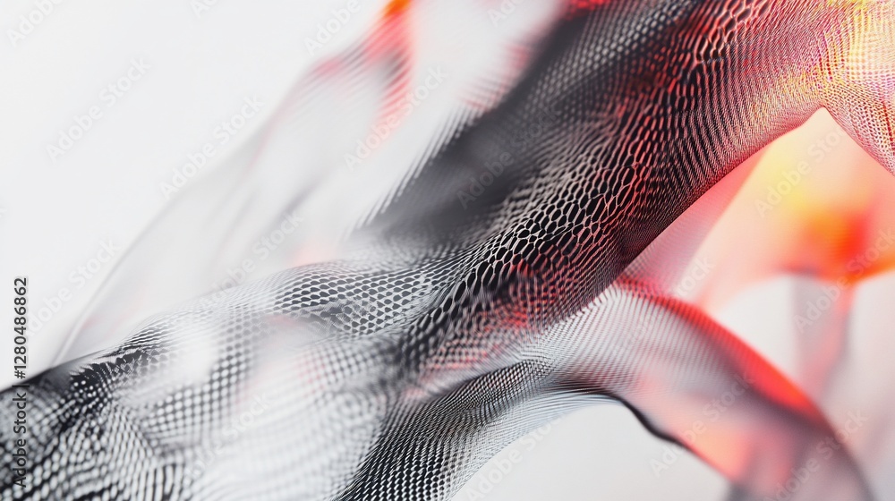 Poster abstract rendered 3d mesh with light effects for modern design projects