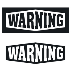 Warning sign set, isolated silhouette on white background. Alert text pictogram.