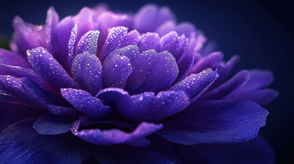 A detailed macro shot of a purple peony, its lush, layered petals forming a rich