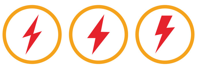 flash lightning bolt icon. Electric power symbol. Power energy sign, vector illustration.