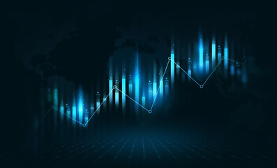 Trade business analytics  graph and financial chart investment.Stock market business and exchange...