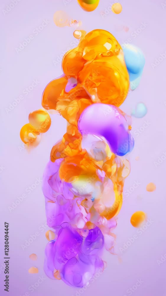 Aufkleber colorful bubbles float and swirl in vibrant liquid creation within a modern artistic display