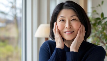 Joyful woman with smile