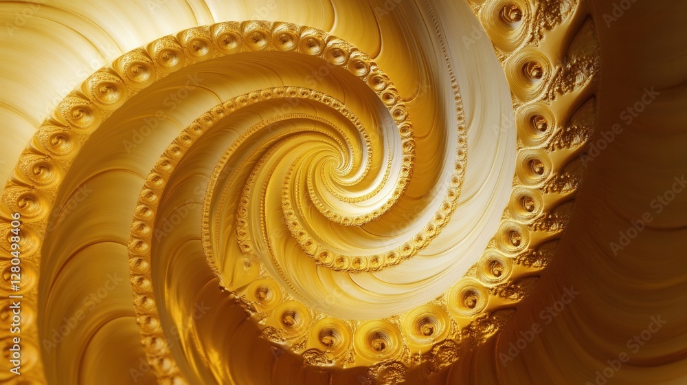Poster golden spiral pattern in abstract design with elegant swirls