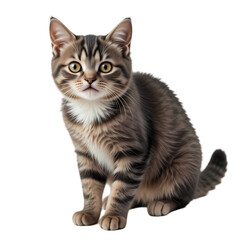 Obraz premium Adorable Tabby Kitten: Cute Cat Image isolated on transparent background