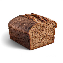 Rustic whole wheat bread loaf on transparent background
