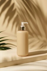 Sleek pump bottle display minimalist studio product photography soft lighting aesthetic appeal