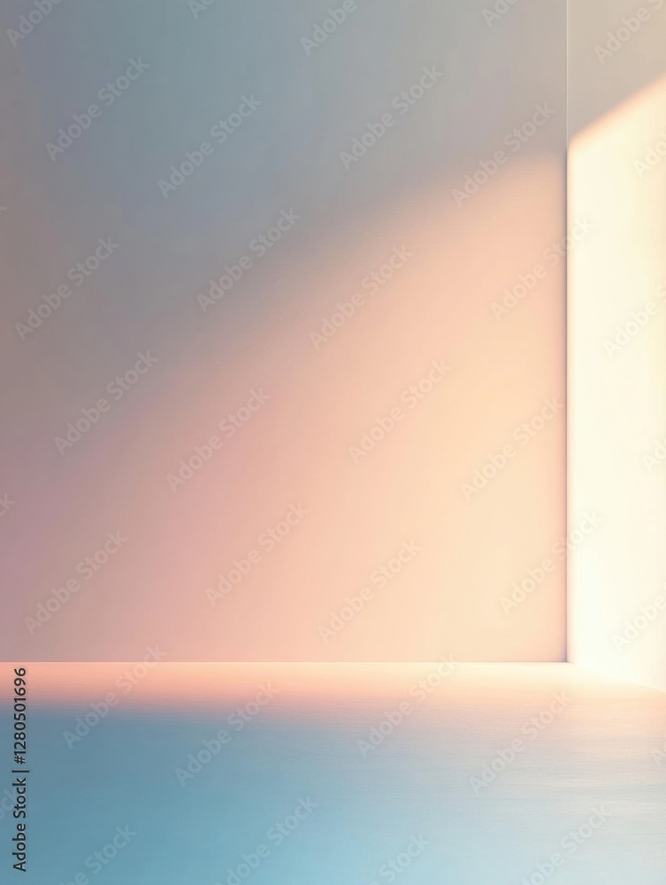 Aufkleber Modern minimalist design featuring soft gradient background with empty space ideal for text placement and creative projects. Generative AI
