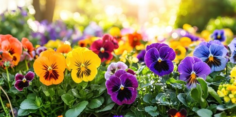 Obraz premium Vibrant Array of Mixed Backyard Flowers in Full Bloom, Showcasing Nature's Colorful Palette and Beauty