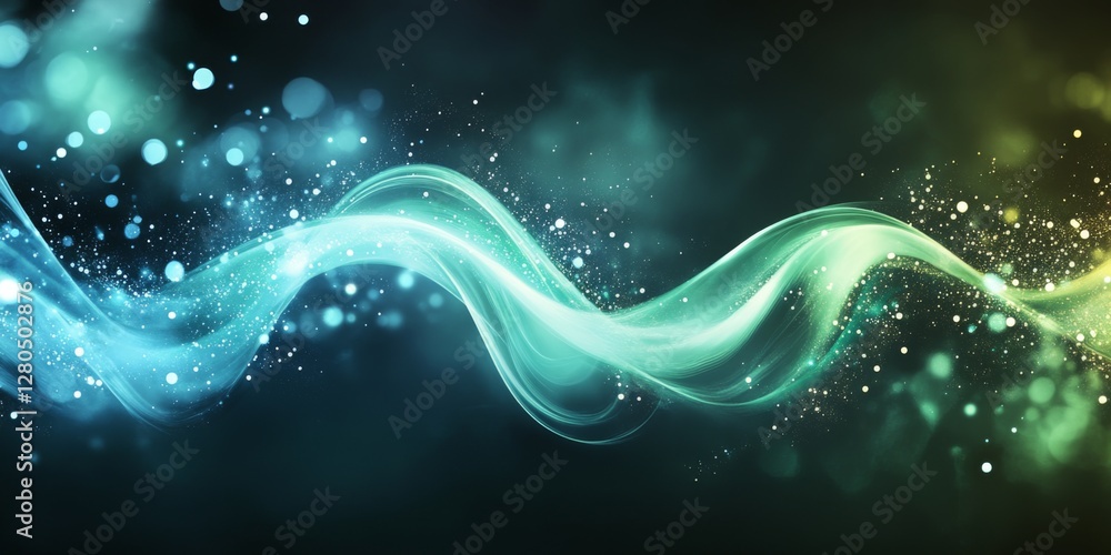 Aufkleber flowing colors create a mesmerizing wave of light. this abstract image showcases smooth lines and gl