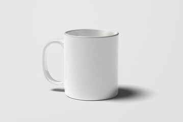 Obraz premium Mug mock up isolated on light gray background. 3D rendering.