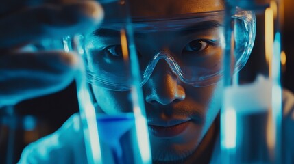 Scientist in Lab Focused Look