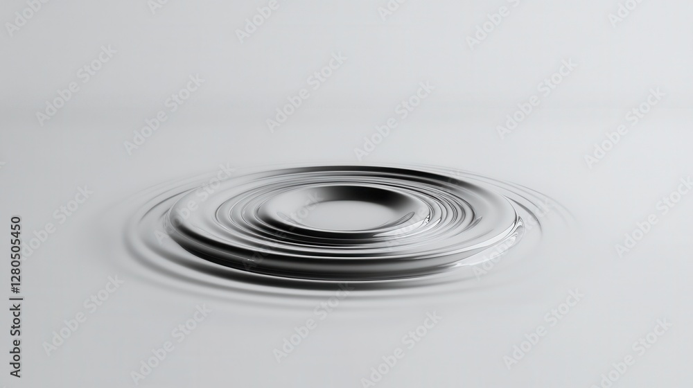 Poster circular water ripples creating tranquil patterns on surface