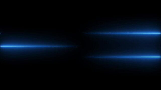 Abstract neon speed line animation. moving from left to right on black screen.Glowing neon line animatiom on black background. Abstract Light Effect Element Design
