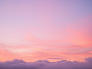 Fototapeta premium Pastel Pink Sunset Sky with Clouds