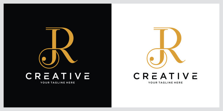 Initial letter JR, RJ logo vector, Creative Lettering Logo Vector Illustration.