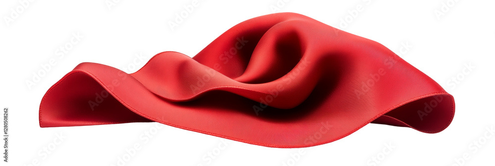 Aufkleber flowing red fabric with smooth texture and graceful curves in a dynamic wave-like formation