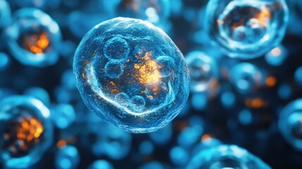 Cellular Structure: An artistic rendering of a collection of cells, displaying vibrant colors and intricate details, offering a glimpse into the microscopic world.