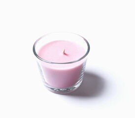 Candle in glass isolated on white background