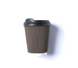 Paper cup of coffee  isolated on white background