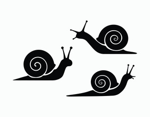 Creative Snails Silhouette Collection Vector Template