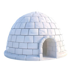 3D Rendering Illustration of an Igloo Isolated on Transparent Background