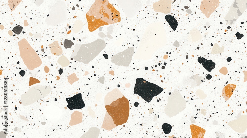 Poster abstract terrazzo background with colorful stone chips and texture