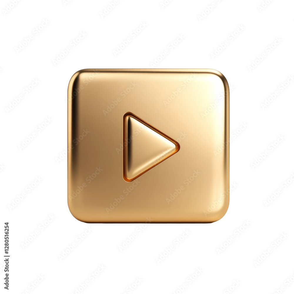 Aufkleber golden button with triangle symbol reflecting modern and elegant design