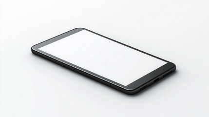 Modern Smartphone on Minimalist Surface with Blank Screen Display