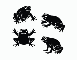 Simple Toad Silhouette Collection Vector Template