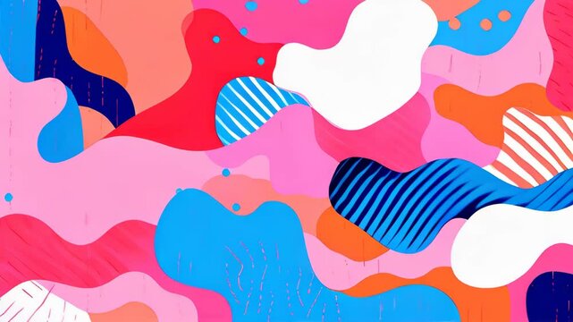 Colorful Abstract Shapes and Patterns Create Vibrant Visuals for Design Inspiration in Creative Projects