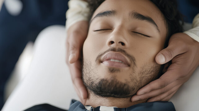 Person performing CPR with determination during an emergency