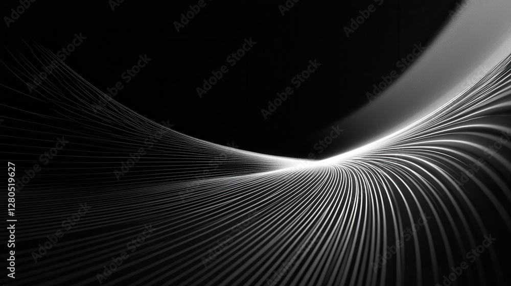 Aufkleber abstract line pattern flowing across dark background