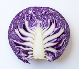 Fototapeta premium Vibrant Purple Cabbage Slice