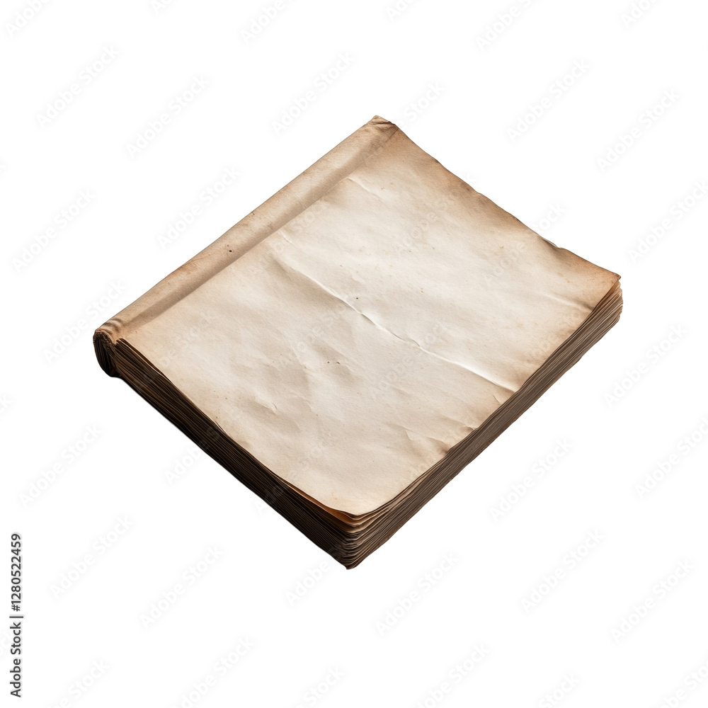 Aufkleber weathered old book with yellowed pages and worn edges displaying age and character