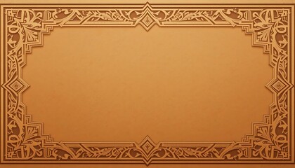 Ornate Frame with Intricate Carved Floral Design on Golden Background