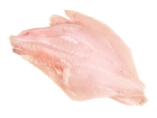 St. Pierre Fish Fillet raw on white Background