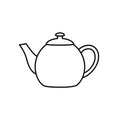 Outline Teapot: Clean, minimalist outline of a classic teapot, ready to brew your favorite beverage.