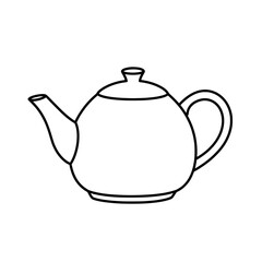 Elegant Teapot Illustration: A simple, yet elegant line drawing of a classic teapot, perfect for conveying a sense of calmness, tranquility, and the joy of a simple, comforting beverage.