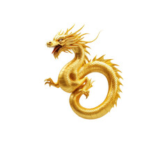 Obraz premium Golden dragon with intricate scales and majestic pose symbolizing strength and prosperity