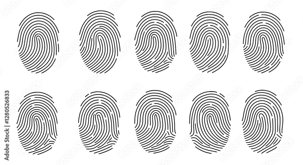 Poster fingerprint patterns: a detailed image of several fingerprints. these imprints provide a unique glim