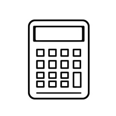Mathematics on Display: A simple outline of a calculator, ready for calculations, embodies the essence of technology, numbers, and financial planning.